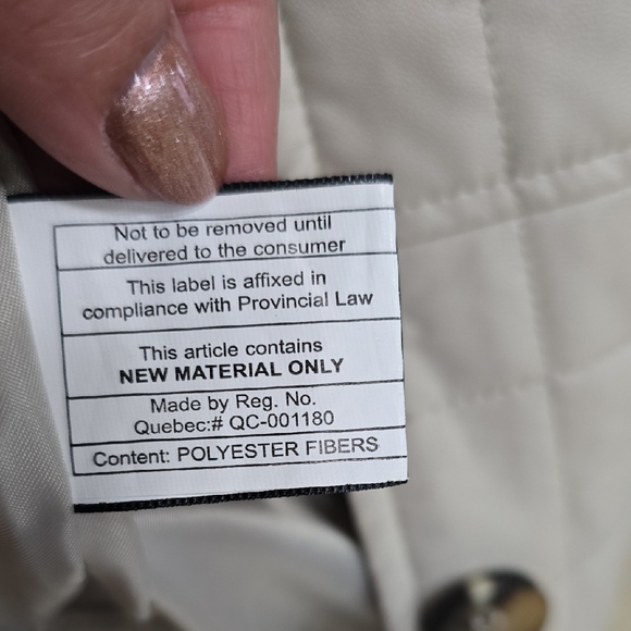 Sam Edelman Women's Cream Quilted Puffer Faux Leather Jacket, Preowned, XL - Picture 7 of 16